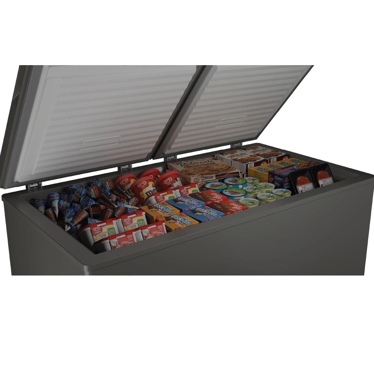 Haier 365 Ltr Double door- Embossed Titanium Grey colour Convertible Hard top Freezer